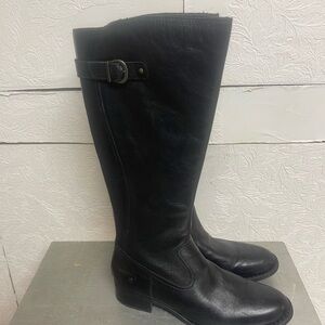 Elegant Black Leather Knee-High Boots